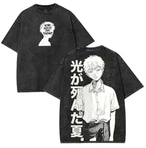 Hot Anime The Summer Hikaru Died Anime Lover Washed T-shirt Unisex Oversized Suitable for all seasons personality Clothes soft
