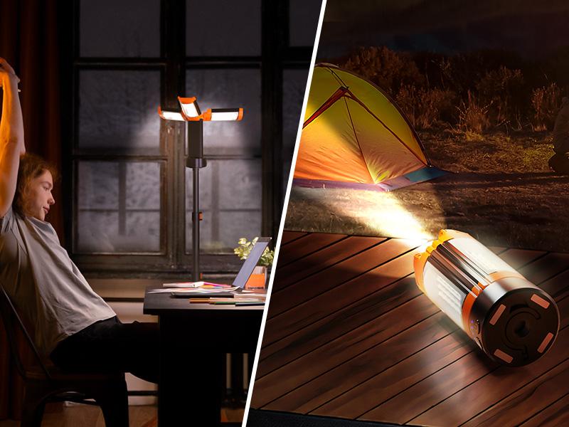 OGERY Rechargeable 10000mAh Camping Light with Detachable Tripod ( 1.75 to 6.5 Feet ), 2200 Lumens Cordless Dimmable Work Light & Emergency Light Outdoor Hiking Gear OGERY Rechargeable 10000mAh Camping Light with Detachable Tripod ( 1.75 to 6.5 Feet ), 2200 Lumens Cordless Dimmable Work Light & Emergency Light Outdoor Hiking Gear