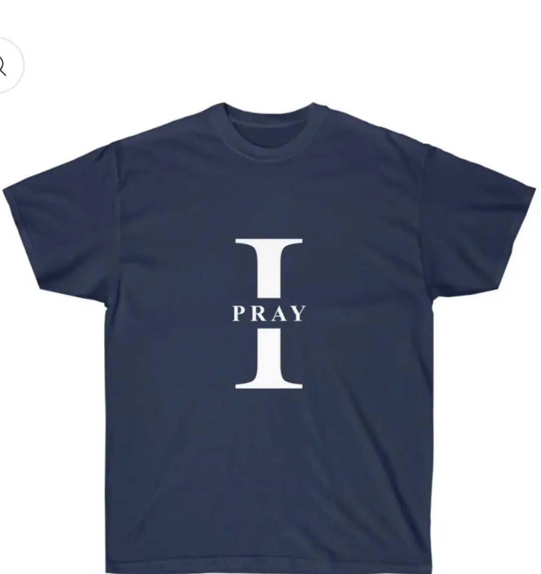Blue Shirt with White Logo Classic Cotton