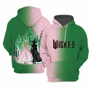 Fantasy Witch Princess Hoodie, 3D Gradient Cosplay Sweatshirt, Musical Theme Pullover, Unisex Streetwear Outfit, Trendy Gift For Fans