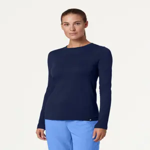 JAANUU Regen Women’s Long Sleeve Underscrub Top – Soft Organic Cotton, Breathable Crew Neck for Everyday Comfort