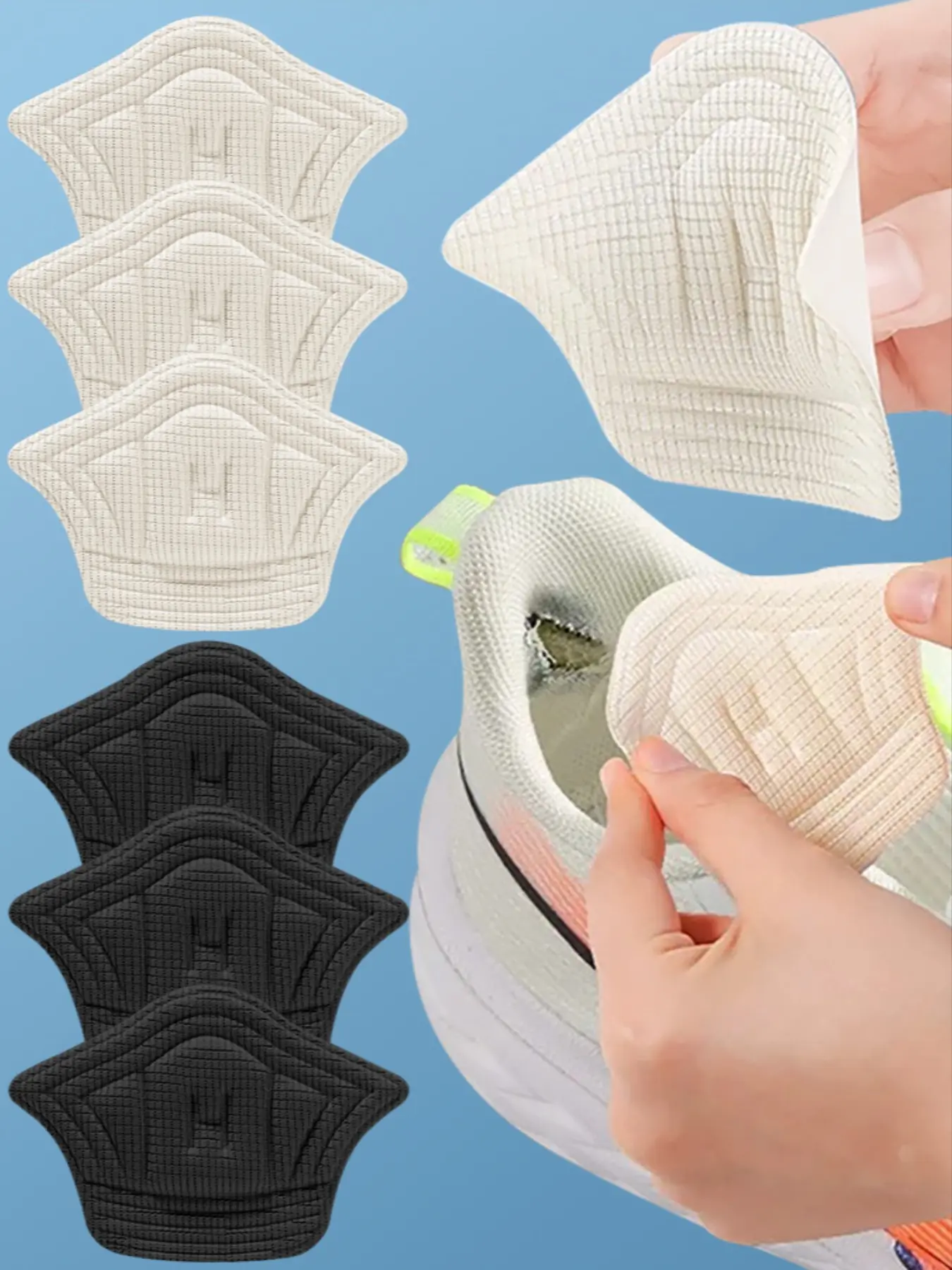 6-Piece Durable Breathable Anti-Slip Shock Absorbing Self-Adhesive Shoe Repair Patch Set for Sports Shoes