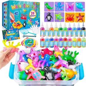 Magic Water Elf Toy Kit - Kids' Squishy Sensory Toy, 20 Gels, 10 Molds, DIY Craft Kit, Party Favors, Birthday Gifts for Kids Ages 3+
