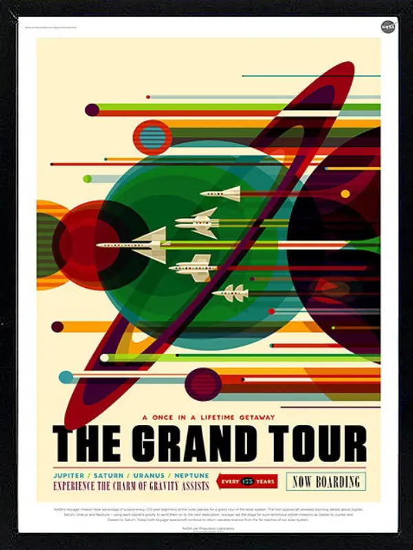 The Grand Tour NASA Graphic Inspirational Travel Poster Custom Framed Finest Quality
