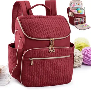 Knitting Bag Backpack, Large Crochet Backpack - Crochet Bag Organizer, Yarn Storage Organizer - Yarn Holder with 10 Pockets for Crochet Accessories, Knitting & Crochet Supplies, Crochet