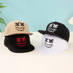 2026 New Cross-Border Hip Hop Flat Bill Baseball Cap Funny Halloween Pumpkin Ghost Devil Hat for Street Dance Outdoor