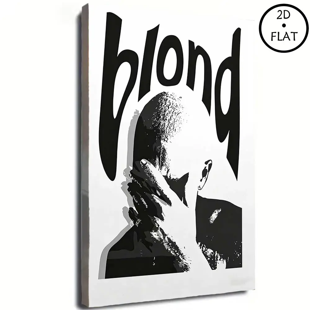 [Framed]Frank Ocean "Blonde" Album Poster |   Music Cover Wall Art Print |   Minimalist Aesthetic Decor for Bedroom, Studio & Home