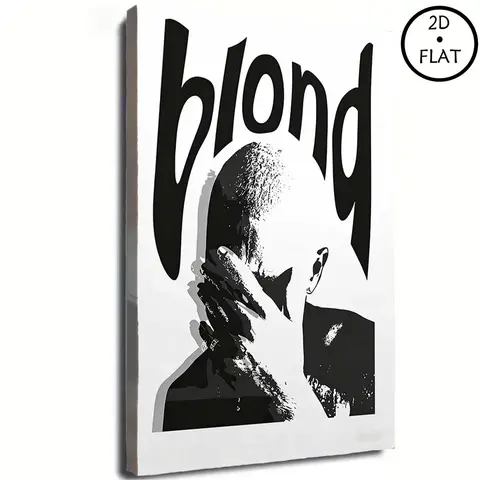 [Framed]Frank Ocean "Blonde" Album Poster |   Music Cover Wall Art Print |   Minimalist Aesthetic Decor for Bedroom, Studio & Home