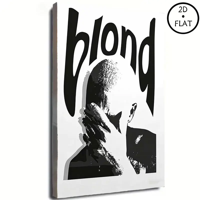 [Framed]Frank Ocean "Blonde" Album Poster |   Music Cover Wall Art Print |   Minimalist Aesthetic Decor for Bedroom, Studio & Home