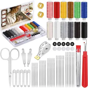 Sewing Kit for Adults, Stainless Steel  for Hand Sewing with Thimble, Threader, Thread Rippers, Big Eye Steel  and Thread Kit for Beginner, Traveler and DIY Crafter
