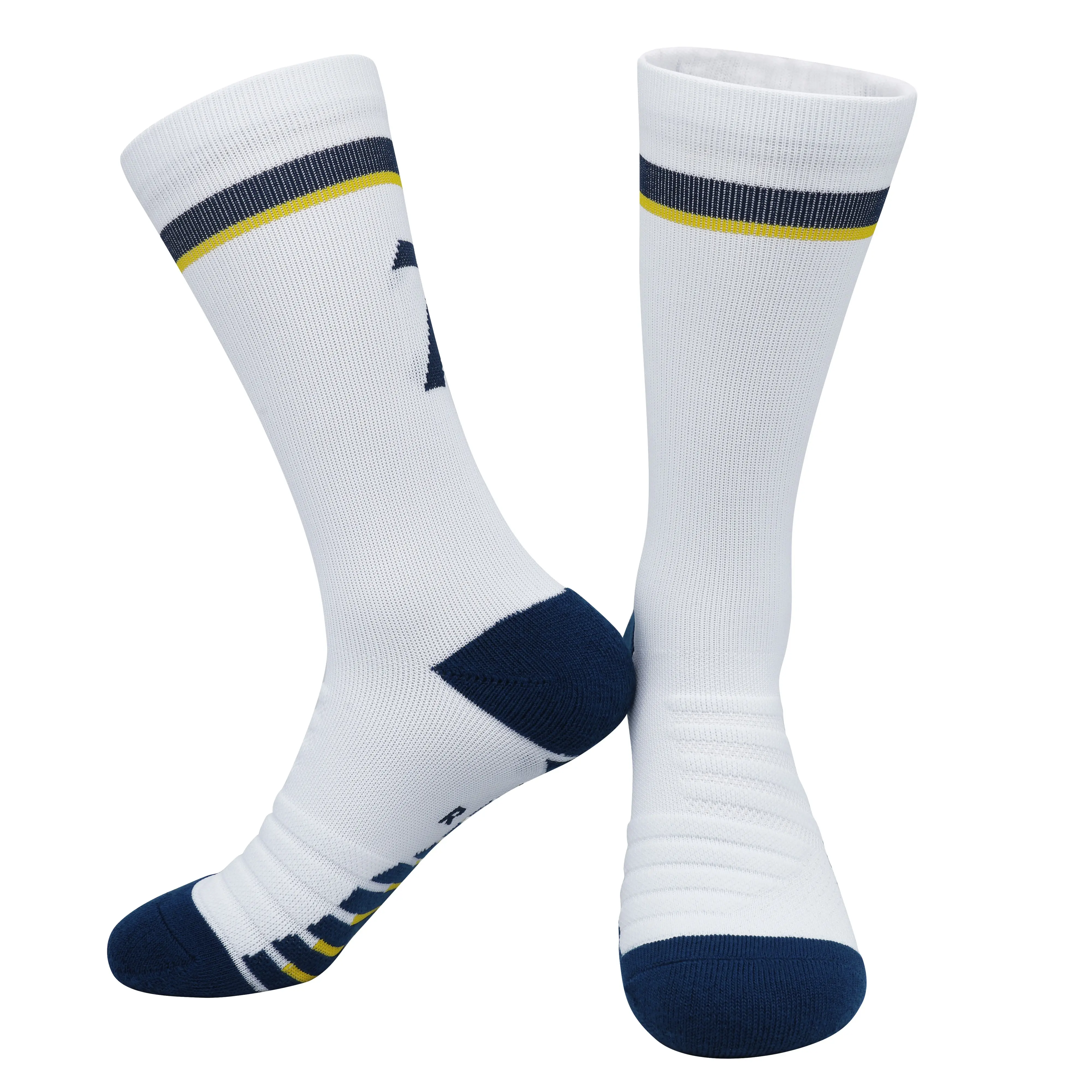 Professional Non-Slip Sports Socks (Mid-Calf) – Suitable for Soccer & Basketball; Features Terry-Cushioned Sole; Unisex; Ideal for Match Play & Training.