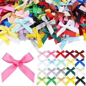 300 count Mini Ribbon Bows for Craft, Multicolor  Satin Bows for DIY Sewing Hair  Pins Clothespins Wedding  Box Ornament Birthday Balloons, Cake, Party Decor(Bright Colors)