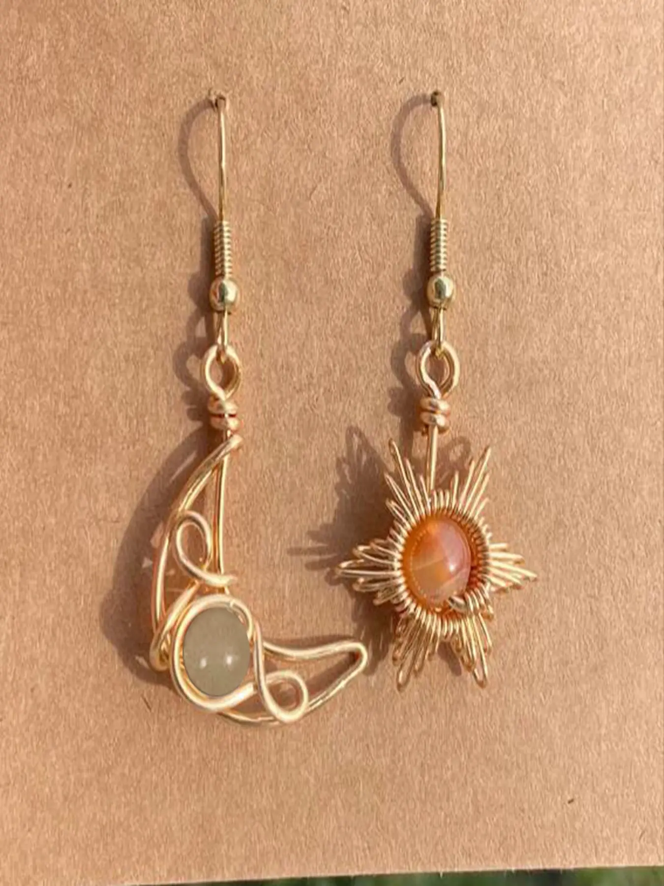 Boho Style Bohemian Sun & Moon Design Asymmetry Dangle Earrings, Fashionable Chic Jewelry for Women, Trendy Elegant All-match & Exquisite Elegance Jewelry for Birthday Gift, Fashionable Accessories