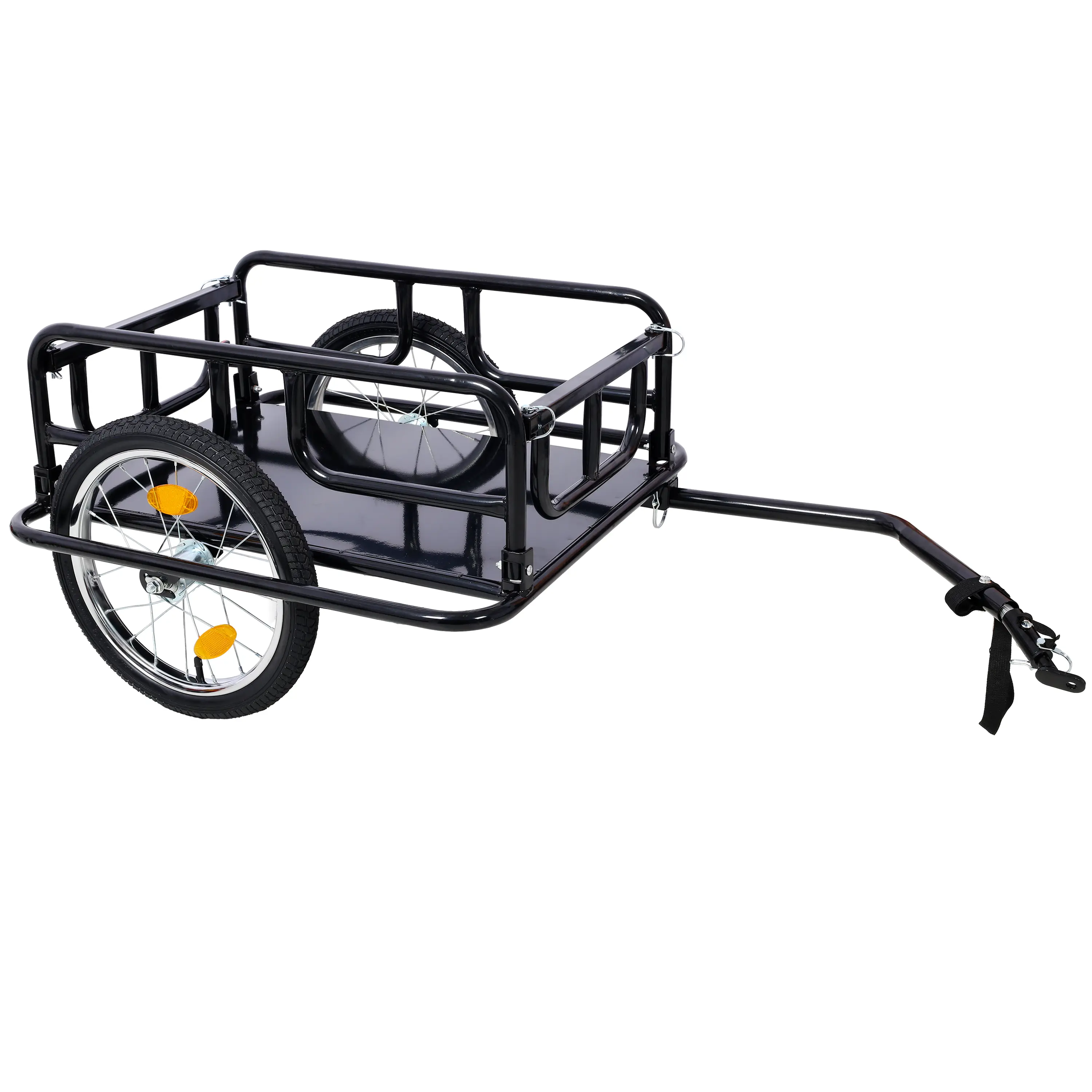 Foldable Bike Cargo Trailer with Universal Hitch, 16" Wheels & Reflectors, Large Loading Bicycle Wagon Storage Cart for Groceries, Camping Gear, Gardening Supplies, Outdoor Hauling Utility Trolley, Home Furniture and Household Product Search