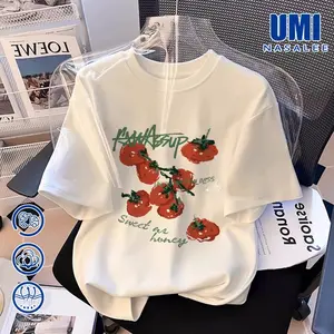 Oversized Graphic T-Shirt Tomato Print Cute Fruit Cartoon Unisex Cotton Loose Fit