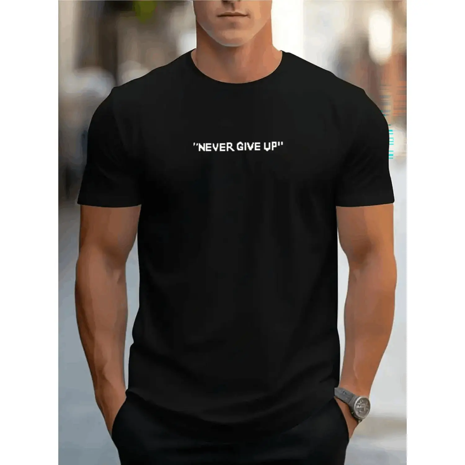 Men Casual Short Sleeve Tee 1 Pcs 100% Heavy Cotton - Comfortable Crew Neck, Soft Adorable Tees Tops