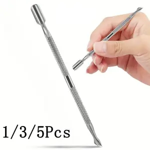 1/3/5-Piece Stainless Steel Cuticle Pusher & Remover Set, Dual-Ended Nail Cleaner with Hygienic Precision Tips, Manicure & Pedicure Tools for Hands & Fee, Nail Care Tool