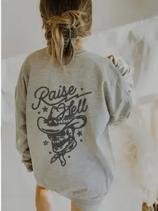 Boho Sweatshirt for Women Skull Sweatshirt Retro Western Sweatshirt Graphic Western Trendy Shirt Crewneck Sweatshirt Vintage Inspired Her