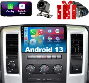 Car Radio Compatible with Dodge RAM 1500 2500 3500 (2009-2012) with 10" Touchscreen, Android 13, 2GB+64GB, Wireless/Wired CarPlay & Android Auto, Bluetooth, GPS, FM RDS, 1080P Backup Camera, SWC
