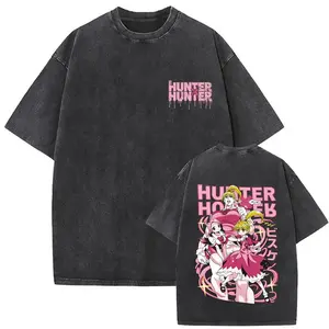 Washed Vintage Hunter X Hunter T-Shirt Gon Killua Graphic Tee Unisex Men Women 90s Manga Cute Kawaii Tops for Fans Lovers