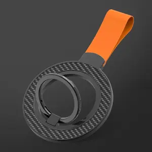 Magsafe Magnetic Carbon Fiber Stand, 360° Back Adhesive Holder, Portable Metal Aluminum Alloy Foldable Ultra-Thin Mounting Bracket