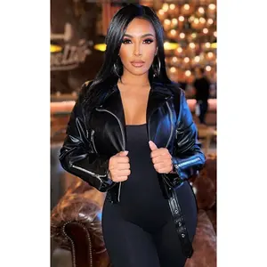 Faux Leather Jacket Black