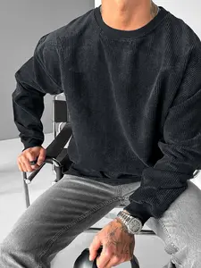 Men's Casual Crew Neck Sweatshirt, Solid Color Design, Ultra Warm Fleece Lining, Fall & Winter Daily Wear, Comfortable Fit