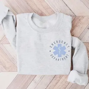 Emergency Department Sweatshirt, ER Nurse Shirt, Appreciation Gift for Nurses, Casual Long Sleeve Top for Daily Wear, Unisex Pullover for Men and Women