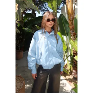 Oversized Washed Faux Leather Jacket