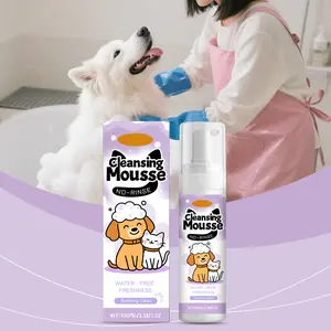 No-Rinse Pet Bath Foam, Waterless Cleansing Mousse for Cats and Dogs, Instant Odor Remover Dry Shampoo for Daily Grooming, 100ml Travel Size