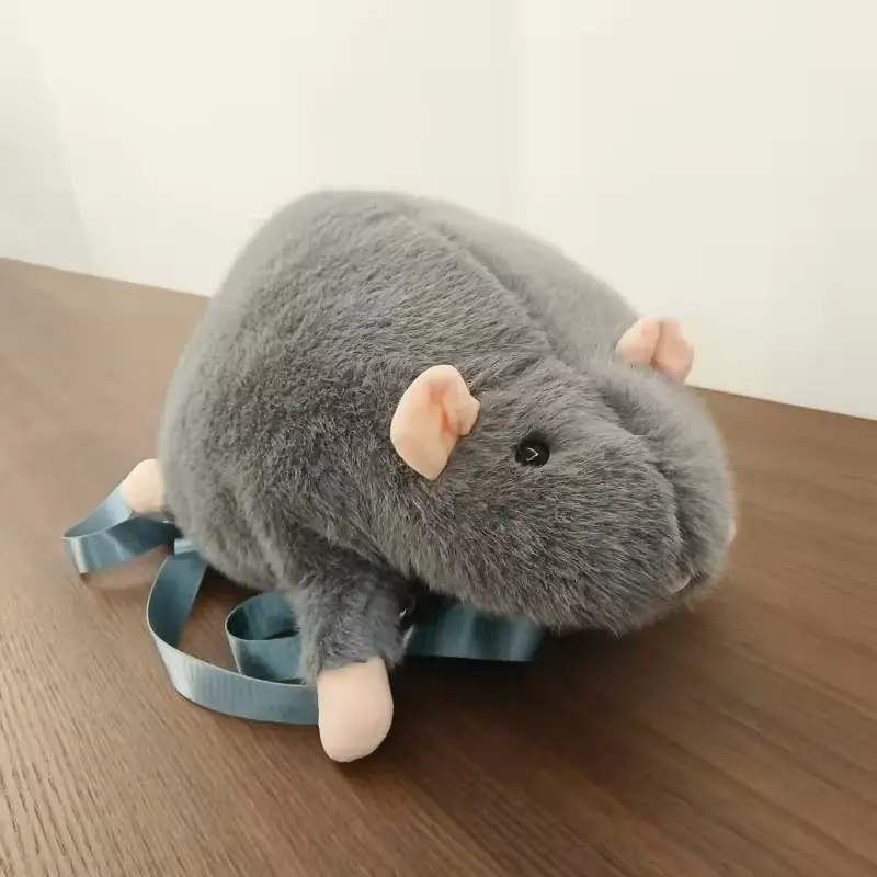 Fashion Plush Zipper Mouse Shape Funny Backpacks 2026 Hot Sale Design Sense Niche Backpacks Sweet Large Capacity Commuting Bags