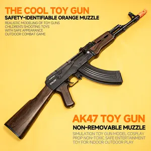 89cm AK47 electric toy Gel Blaster, non removable orange muzzlem, Birthday gifts, boys' toys