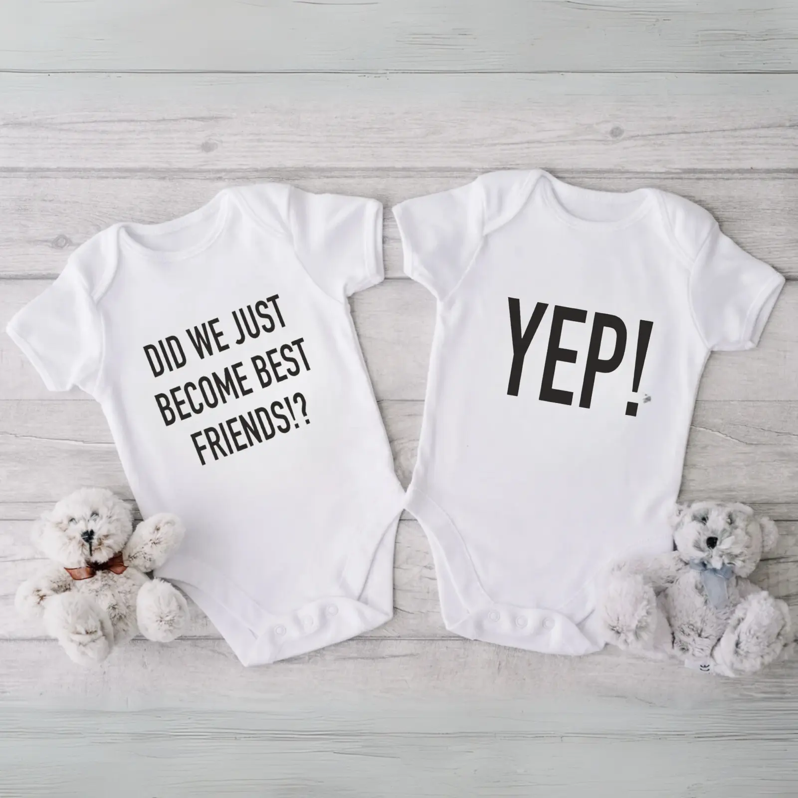 Funny Twin Onesie Set - Did We Just Become Best Friends Twin Onesies - Funny Best Friends Twin Bodysuit