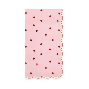 Foil-Kissed Heart Napkins - Set of 18