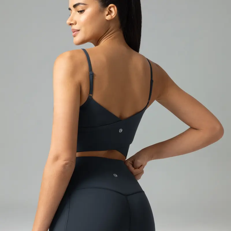 Colorfulkoala Women's Dreamlux Buttery Lycra Yoga Vest - Female Fit Cropped Camisole with Built-in Bra, Removable Pads, Adjustable Straps, Secure Pull-on, Sleeveless, Stretch Fabric, Sporty Chic for Yoga, Pilates, Workout