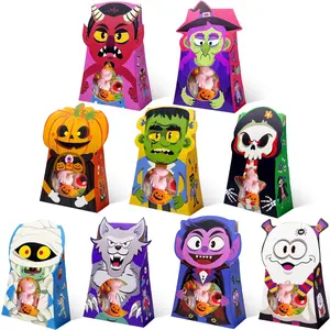 Halloween Candy Boxes with Window 36packs 4x6.5x2 Inch Bakery Box