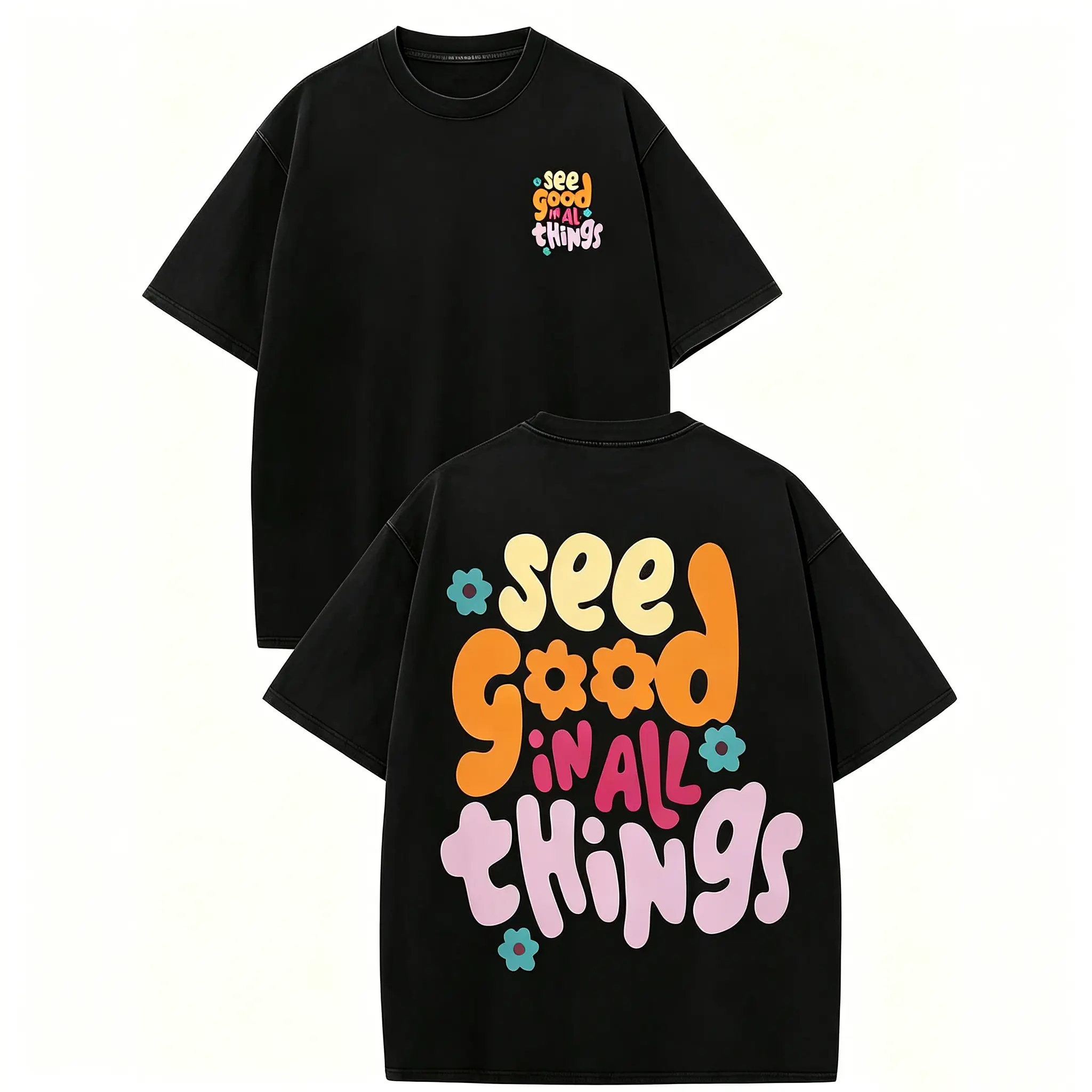 Women's Vintage T-Shirt with Soft Fabric, Casual Loose-fitting and Oversized Cut, Short Sleeve Round Neck Summer Women's Clothes, Breathable, No, Piece, One Piece