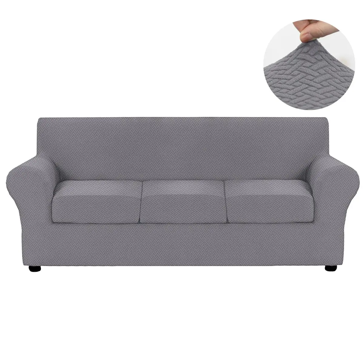 Solid Color Sofa Cover with 1/ Cushion Cover, 1 Count Non-slip Elastic Sofa Slipcover, Furniture Protector, Washable Sofa Protector, Washable Couch Cover for Home Living Room Sofa Covers Washable