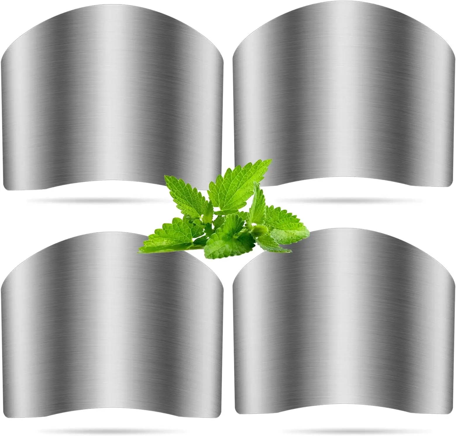 Stainless Steel Finger Guards for Cutting - 4-Pack Knife Thumb Protectors for Dicing, Slicing & Chopping - Kitchen Utensils