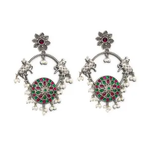 Rajasthani Oxidized Chand Earrings