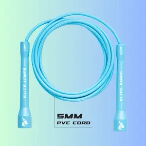 Elite Jumps Core 5mm PVC Jump Ropes for Fitness - Indoor/Outdoor Adjustable Boxing Jump Rope w/ Unbreakable Handles & Ultra-Durable Non-Kinking PVC - Skipping Rope for Men & Women & Boxer Rope Jump Rope