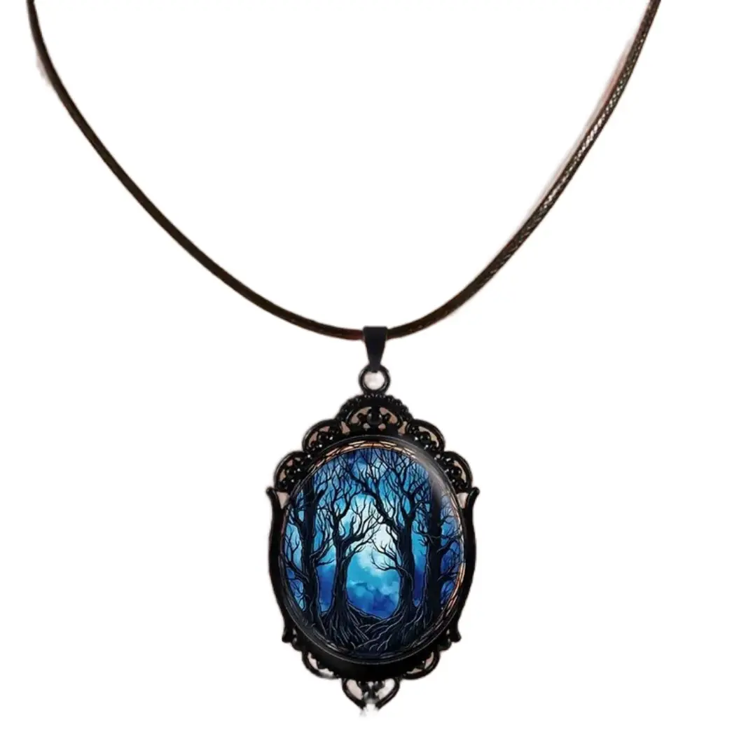 Twilight Forest Pendant Necklace for Women girlfriend accessory gift boho style colorful necklace