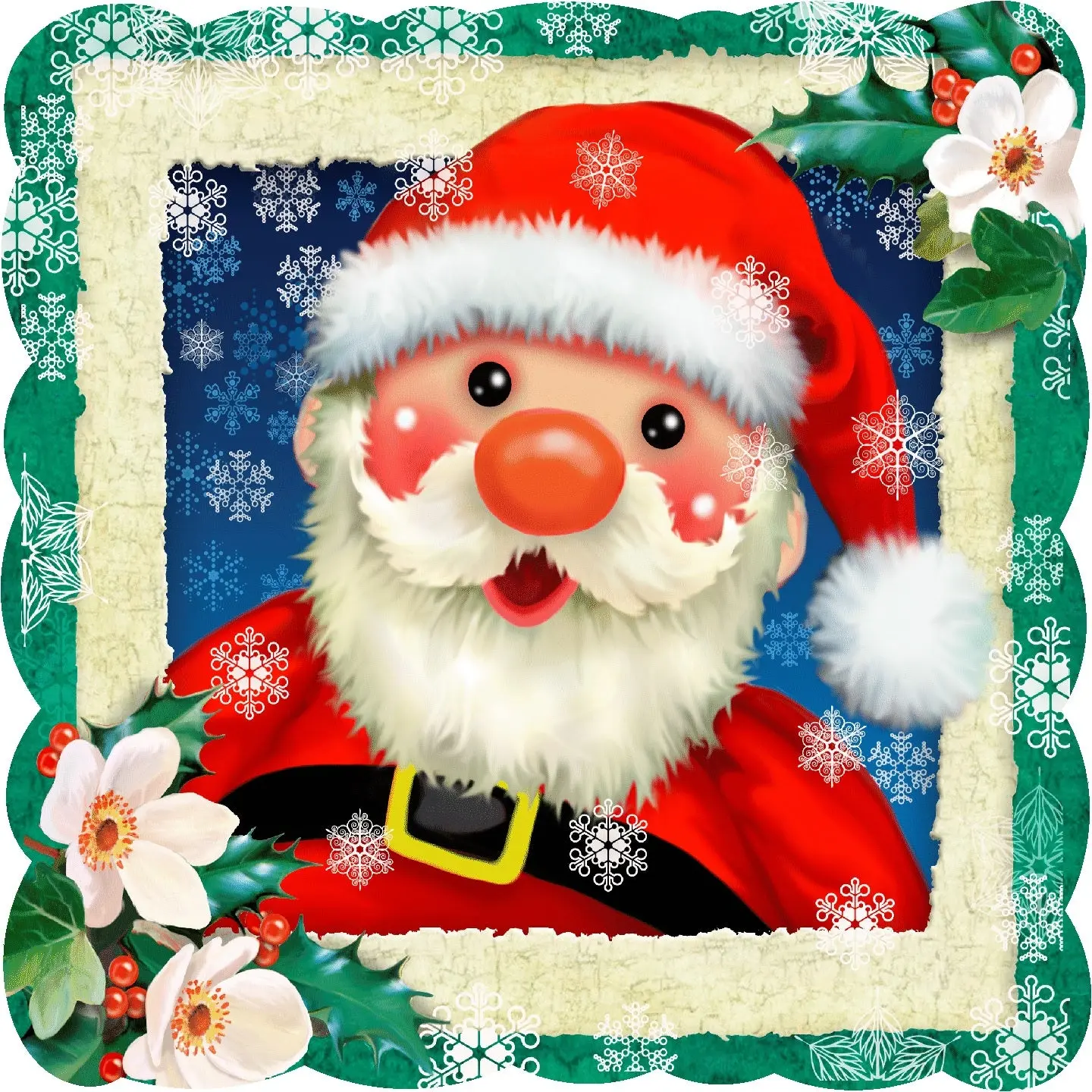 Holly Jolly Santa (50 Piece Mini Christmas Wooden Jigsaw Puzzle)