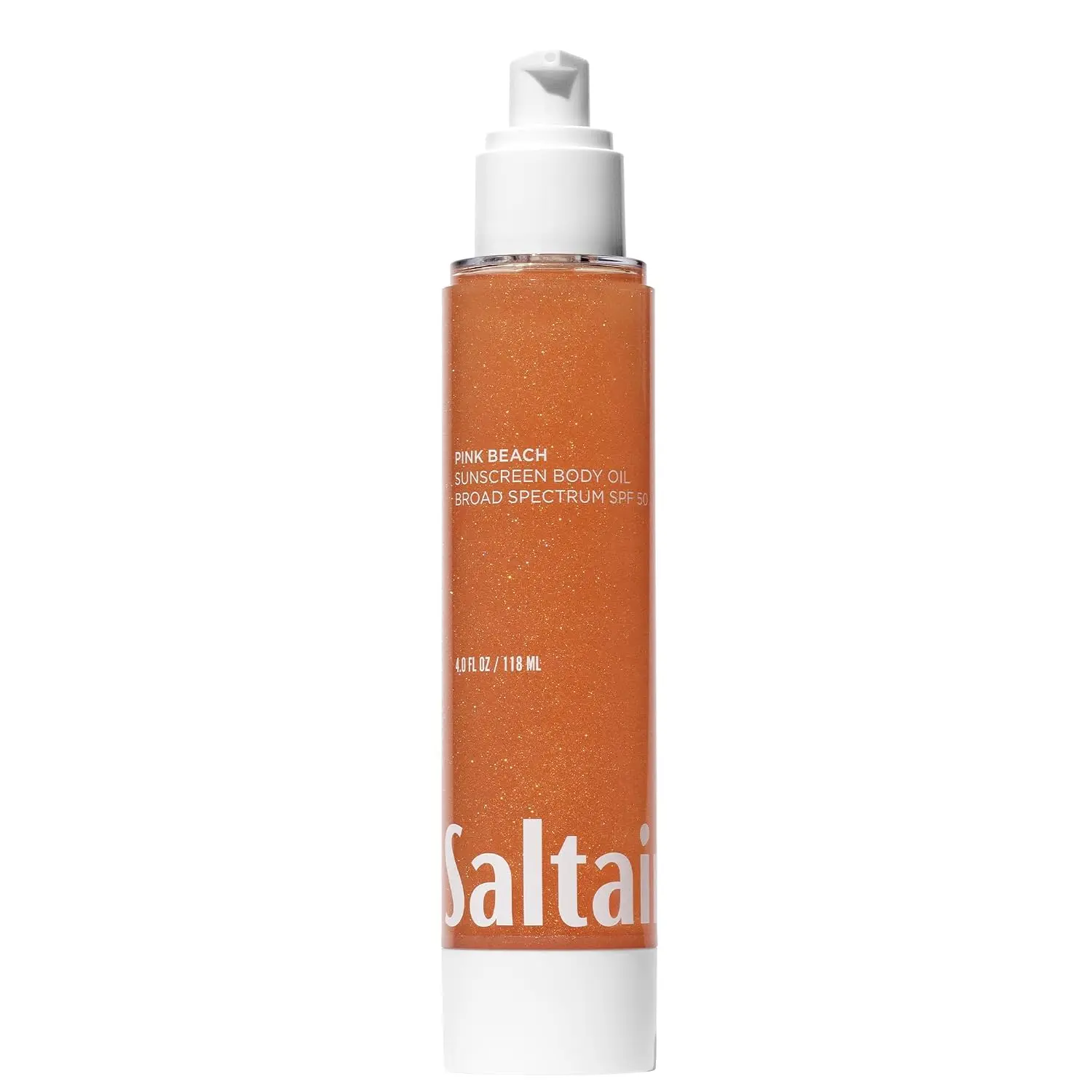 Saltair SPF Body Oil | Broad Spectrum SPF 50 | Pink Beach, 4 fl oz | Protective coverage and post-bath hydration for comfortable daily wear and a luminous-looking finish