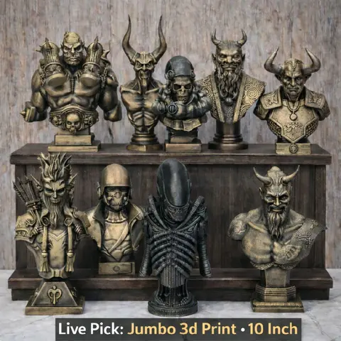 Jumbo 3d Printed Sculpture - 3d Printed Statues and Figurines - Made of PLA Plastic 10-12 Inches Tall
