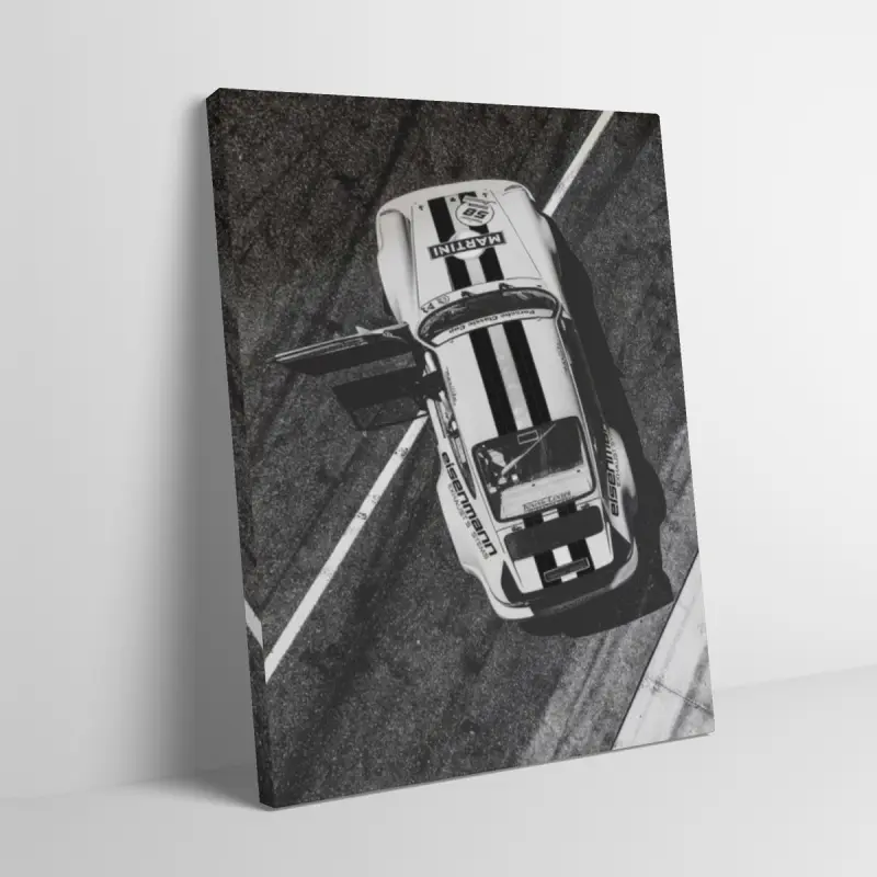 Martini Racing Porsche Black Flash Style Wall Flag Canvas Painting Fans Mid-century Modern Aesthetic Home Decor Motorsport Art Print Poster