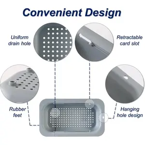Collapsible Drain Basket, Kitchen Sink Strainer, Vegetable Wash Basket, Storage Rack, Fruit and Vegetable Drain Basket,