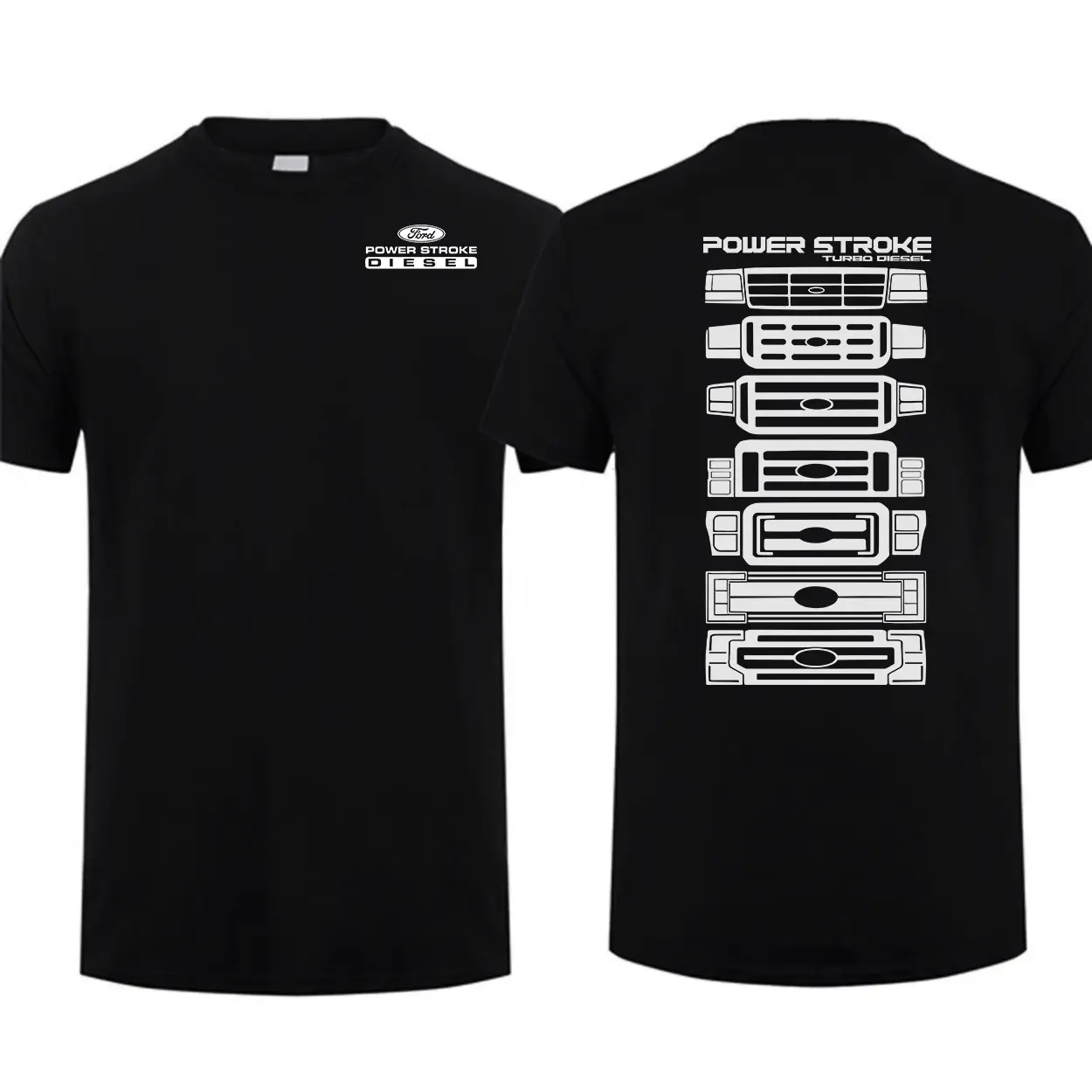 Power Stroke Evolution 2-Sided T-Shirt Car Parts Shirt Car Enthusiast Shirt Men Cotton Tee