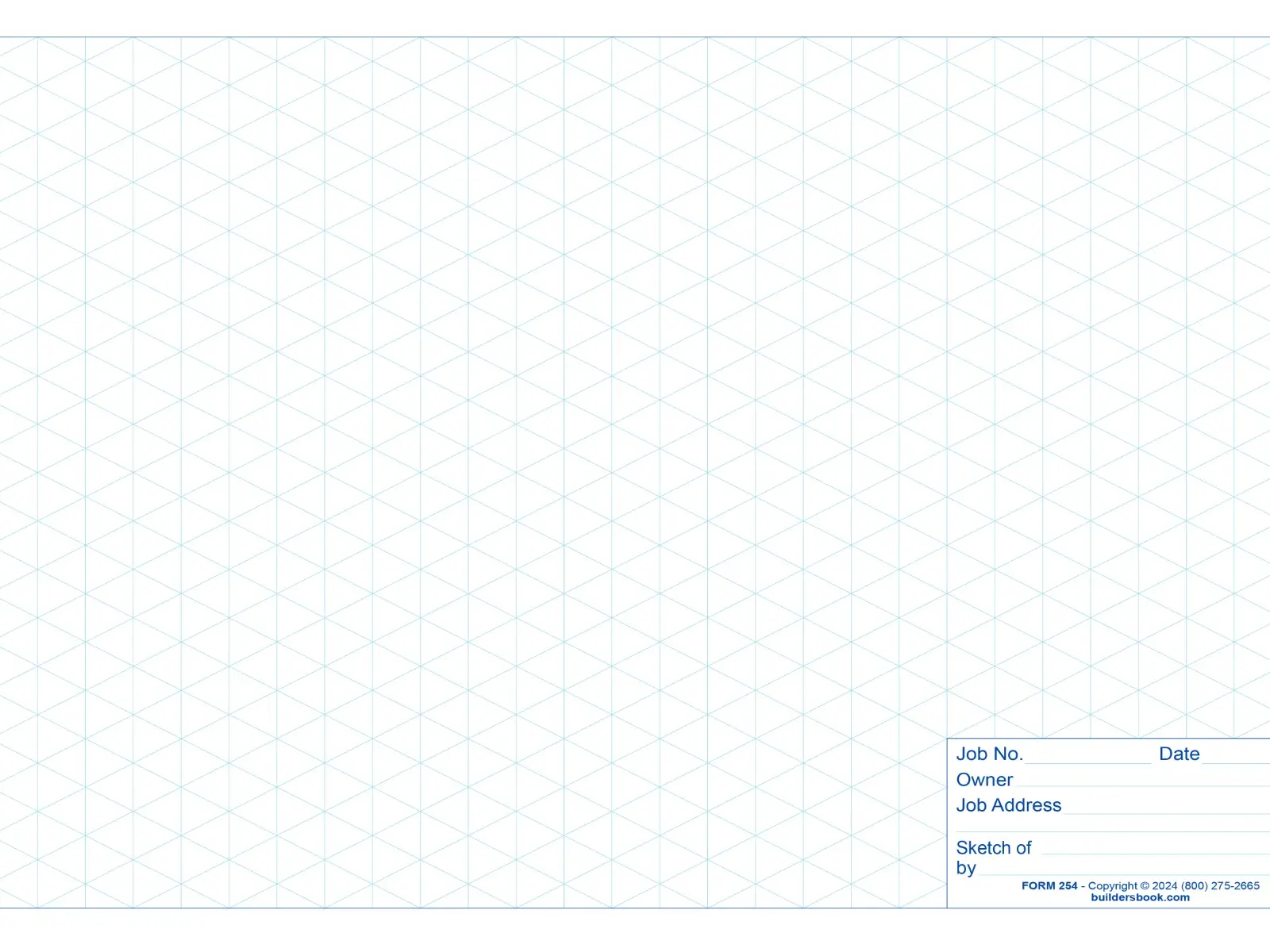 Isometric Drawing Paper Pad 11" x 17" Contains 50 Pages