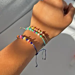 Adjustable Colorful Flower Bracelet with beads